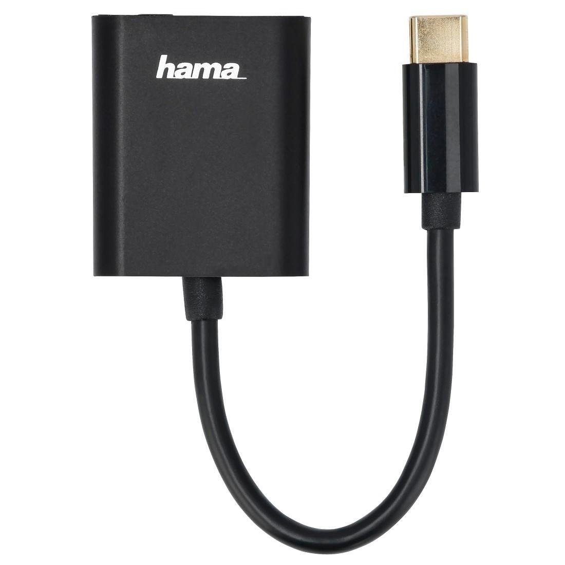 Hama 2in1 USB-C auf Aux Kopfhöreradapter mit Ladeanschluss Typ-C Smartphone-Ladegerät (3,5-mm-Klinkenbuchse)