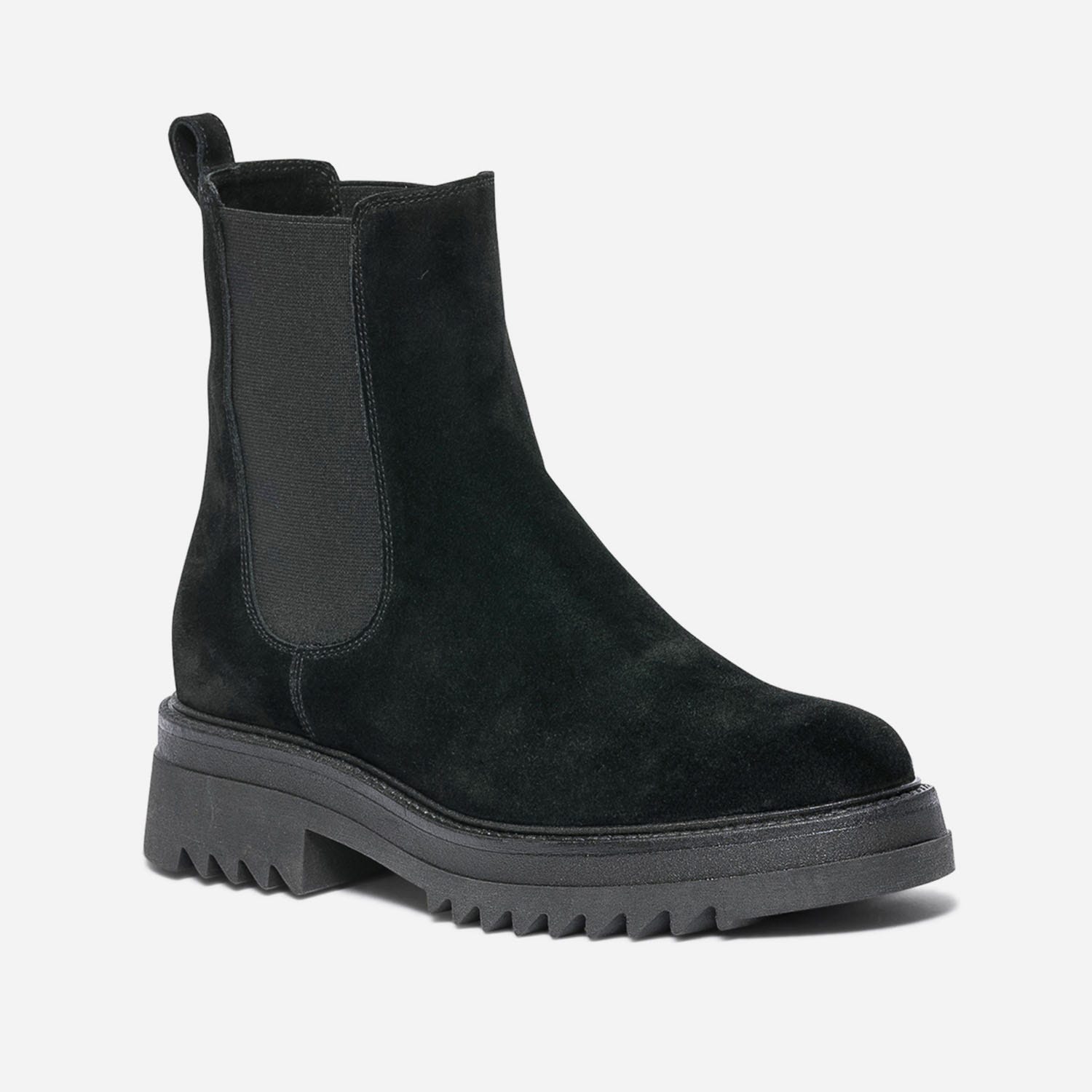 Chelsea boots noir en cuir velours