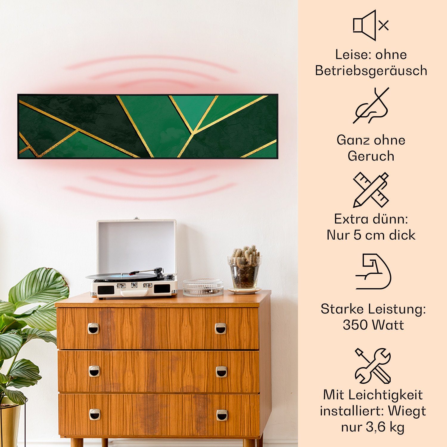 Klarstein Heizkörper Wonderwall Air Art Smart 350W, elektrische Infrarotheizung mit Thermostat Bild elektrische Heizung