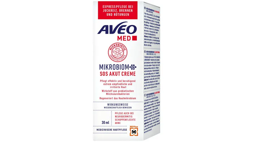 AVEO MED Mikrobiom SOS Akut Creme Medizinische Hautpflege 30 ml