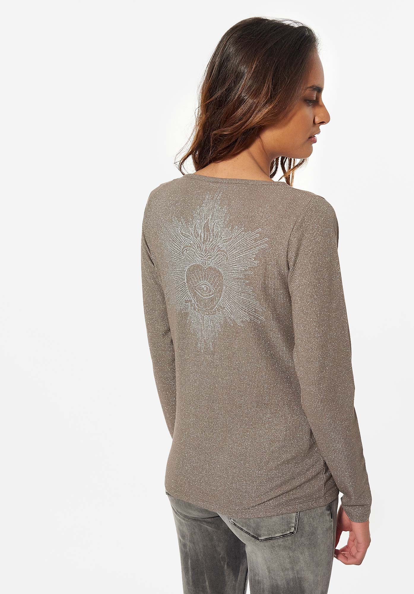 FERGY  T-shirt pailleté kaki Femme