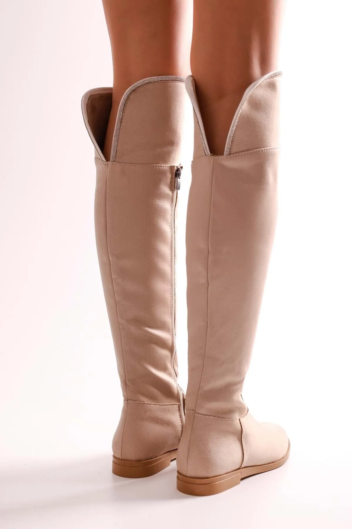 Shoeberry  Toon Beige Wildlederstiefel für Damen Beige Wildleder