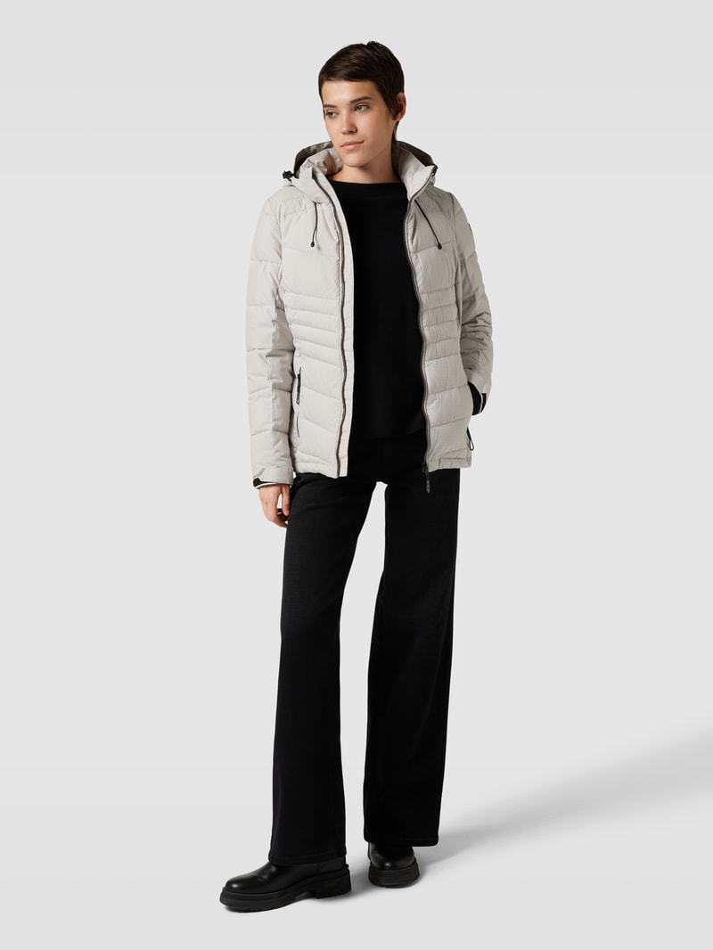 Steppjacke mit Kapuze in silber