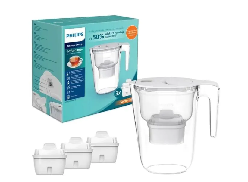 „Philips“ filtro ąsotis 2,6 l, baltas + 3 dalių filtrų rinkinys