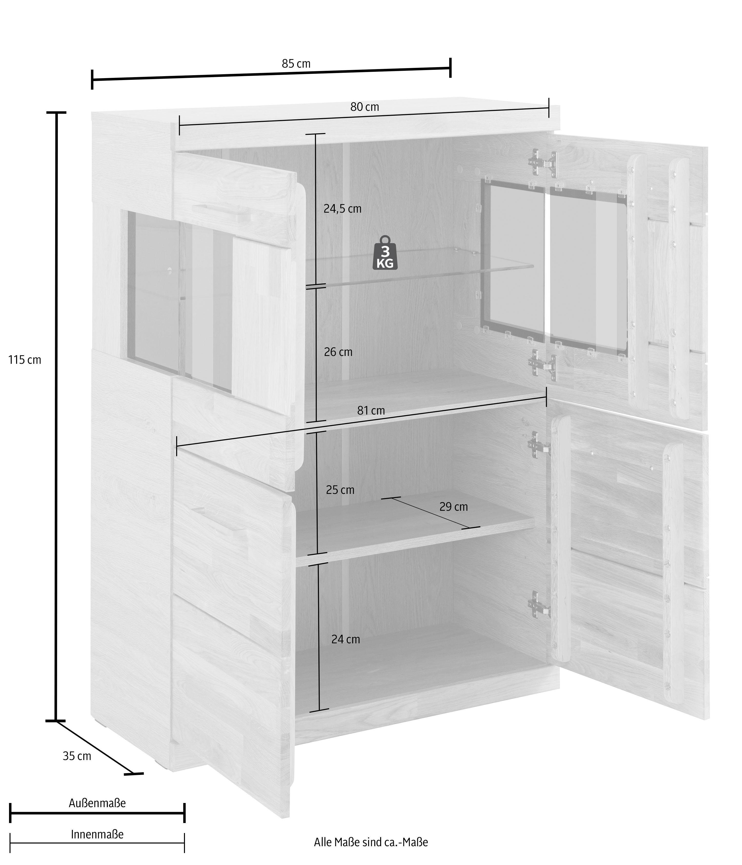 Woltra Highboard Ribe, Breite 85 cm