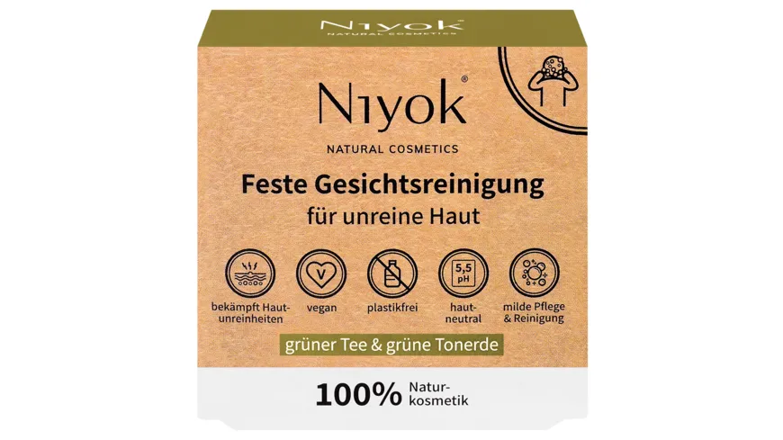 Niyok Feste Gesichtsreinigung Unreine Haut 80 g
