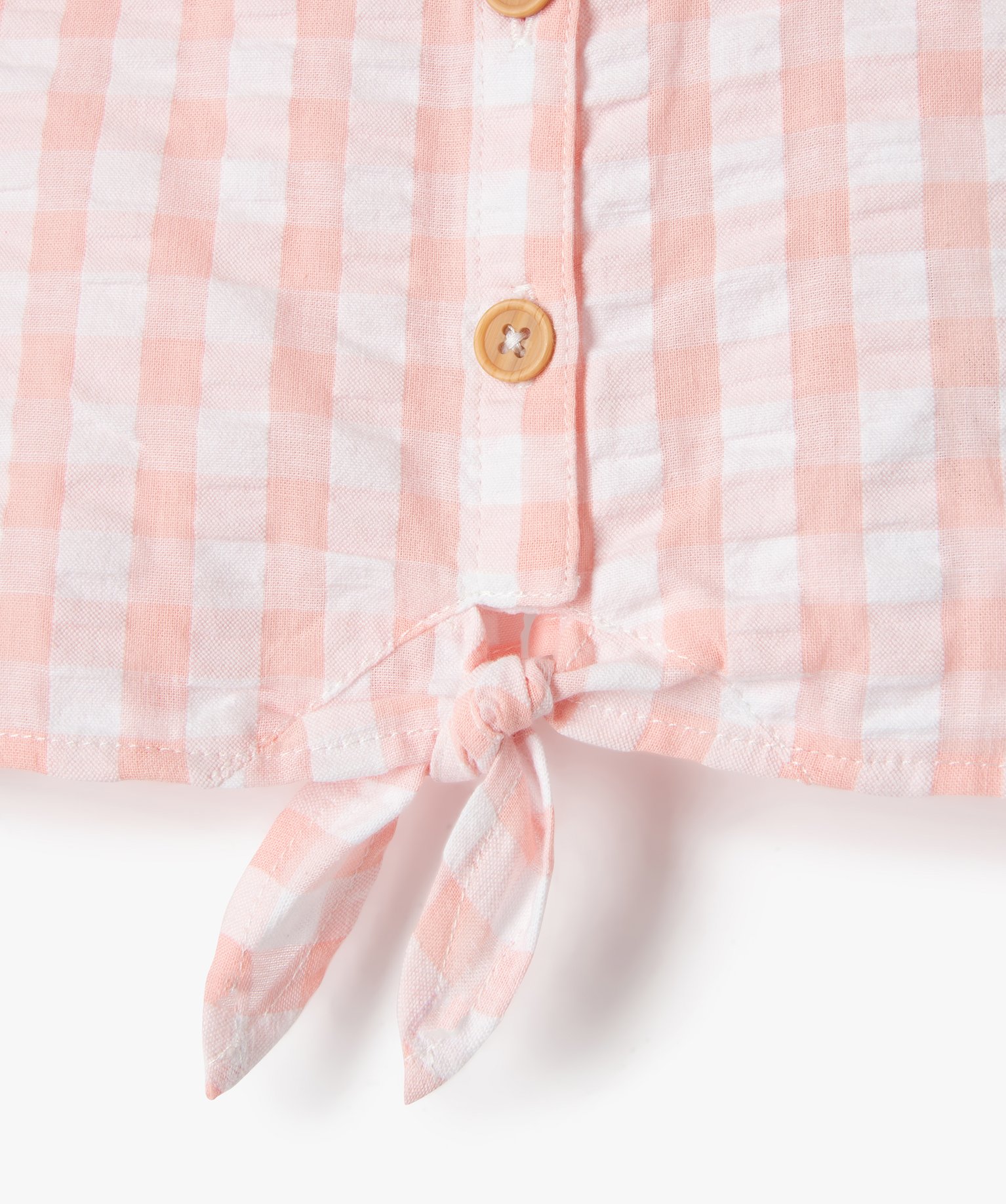 Blouse bébé fille rayée à manches volantées et pattes à nouer