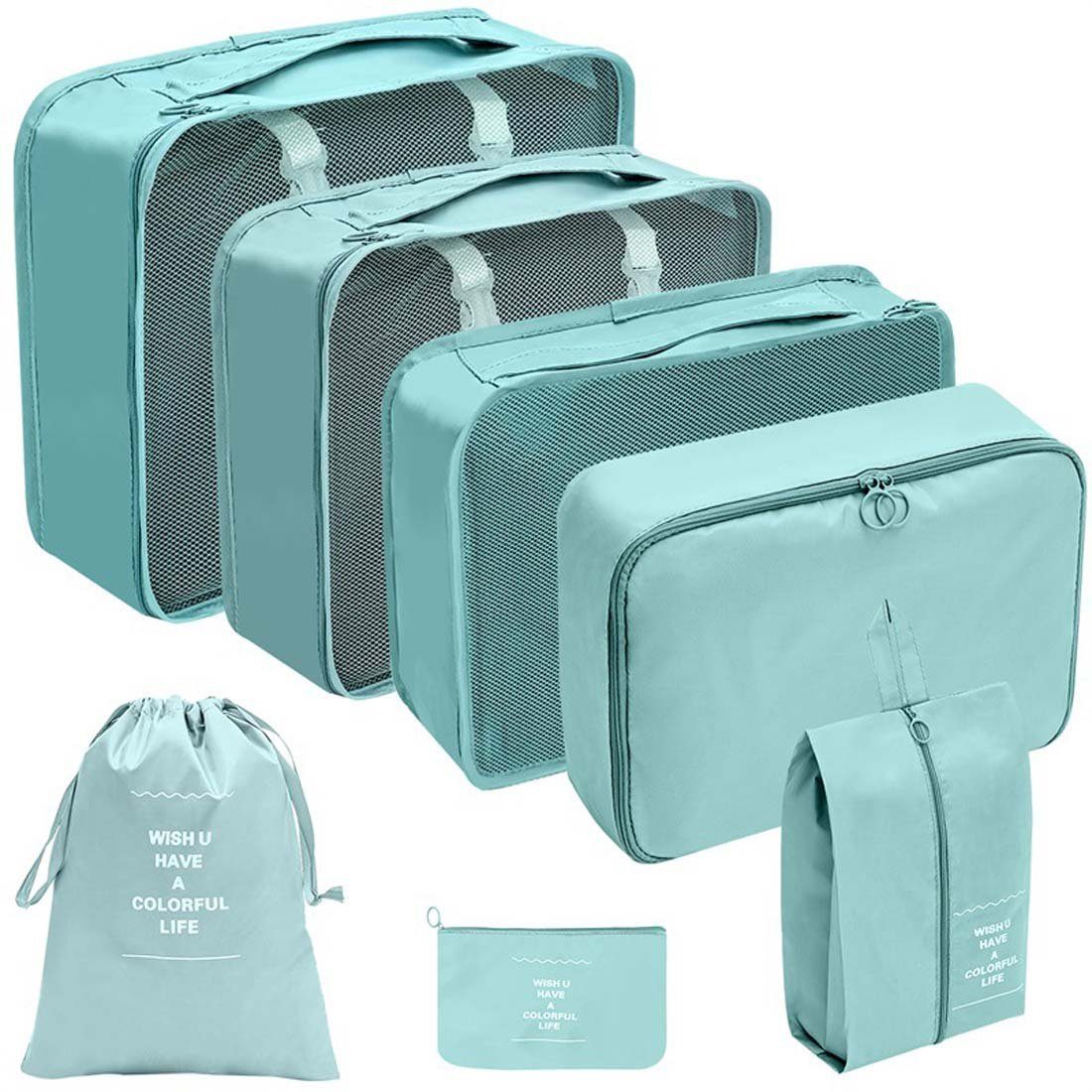 YANN Aufbewahrungstasche Siebenteiliges Reise-Aufbewahrungstaschen-Set, (Reisetasche für Kleidung, Schuhe und Gepäck, 7-tlg), separate Aufbewahrungstasche für Toilettenartikel und Kosmetika