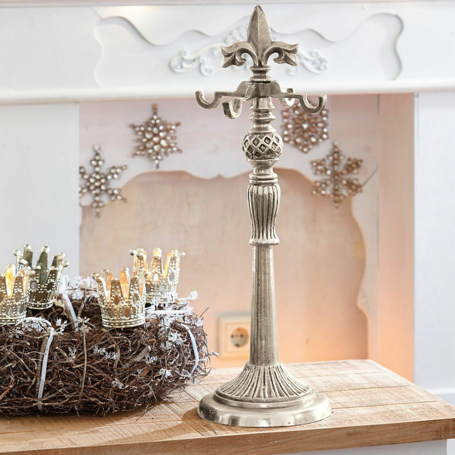 Mirabeau Weihnachtsfigur Kranzständer Edmond silber