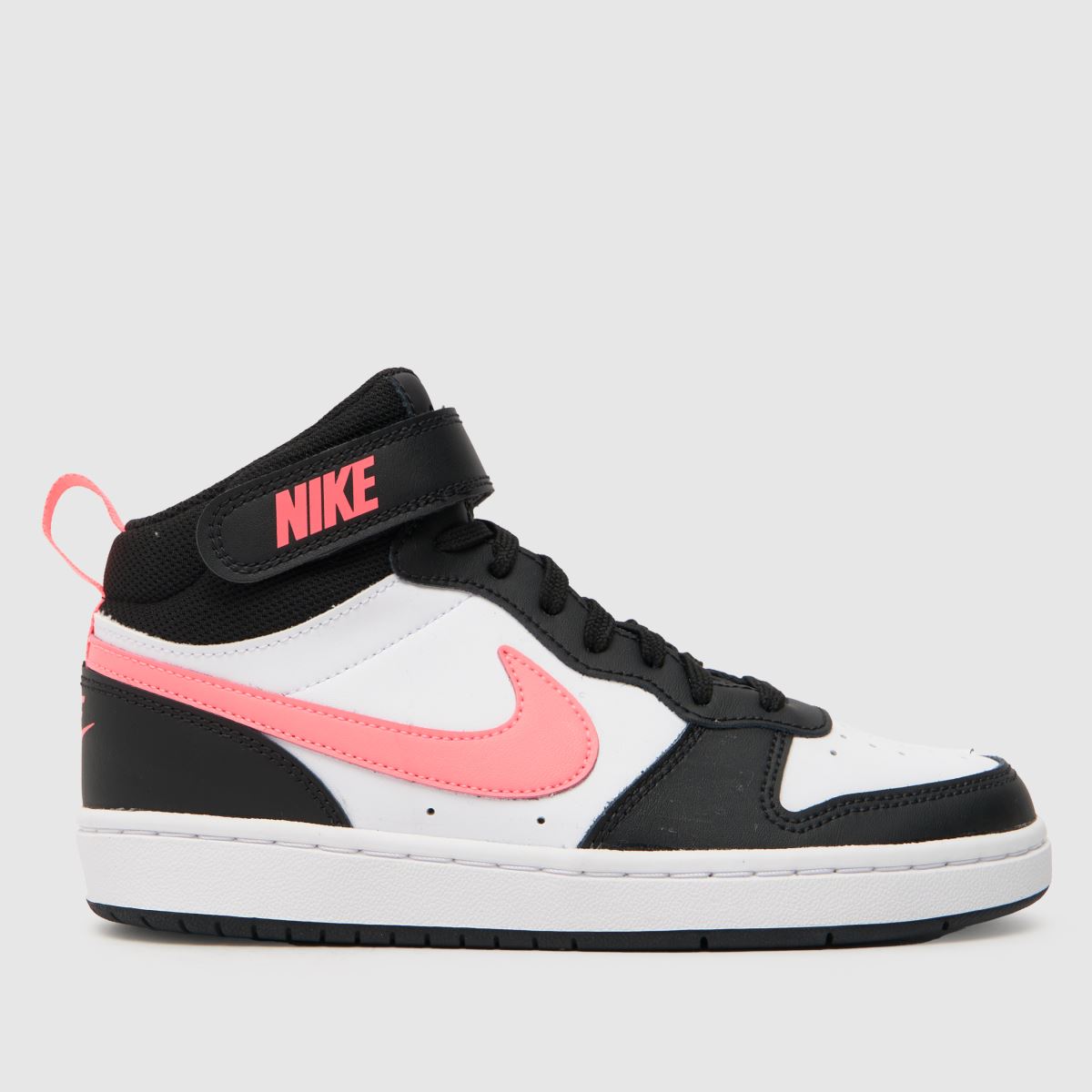Nike vita och svarta Court Borough Mid 2 flickor/ungdomsskor