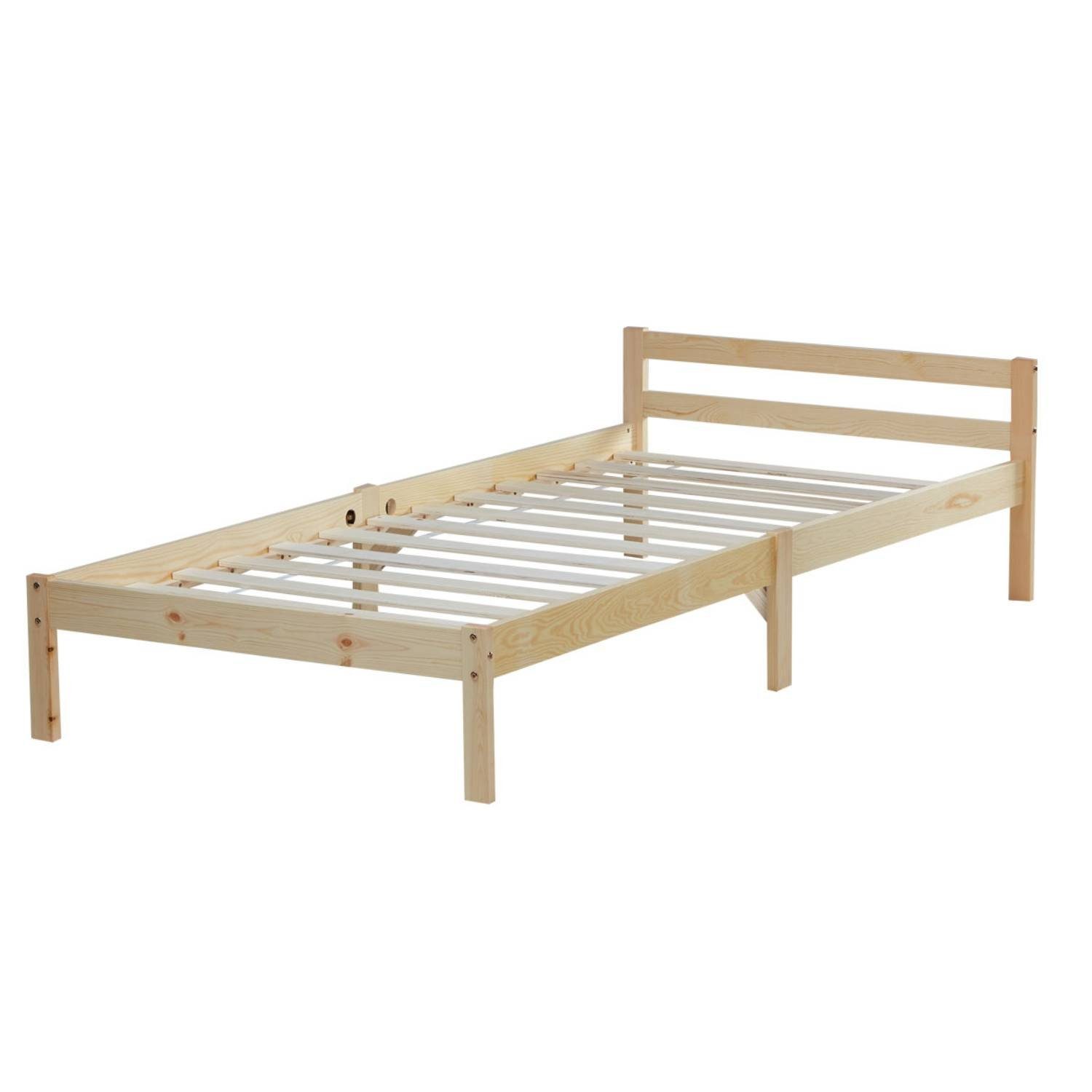 Homestyle4u Holzbett Doppelbett Einzelbett mehrere Größen Bettgestelll Kinderbett natur