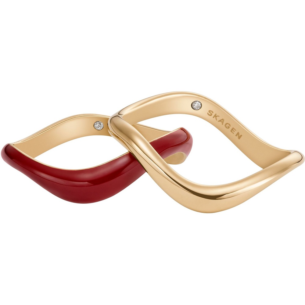 Skagen Bague pour femme Acier inoxydable, Émail bicolore Bague