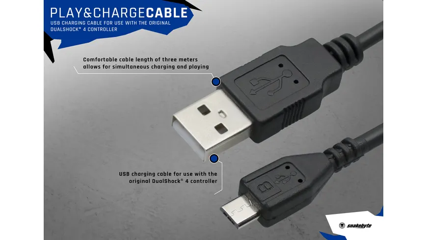 snakebyte PS4 Play & Charge: Cable