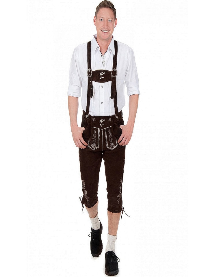 Edelnice Lederhose in dunkelbraun günstig kaufen