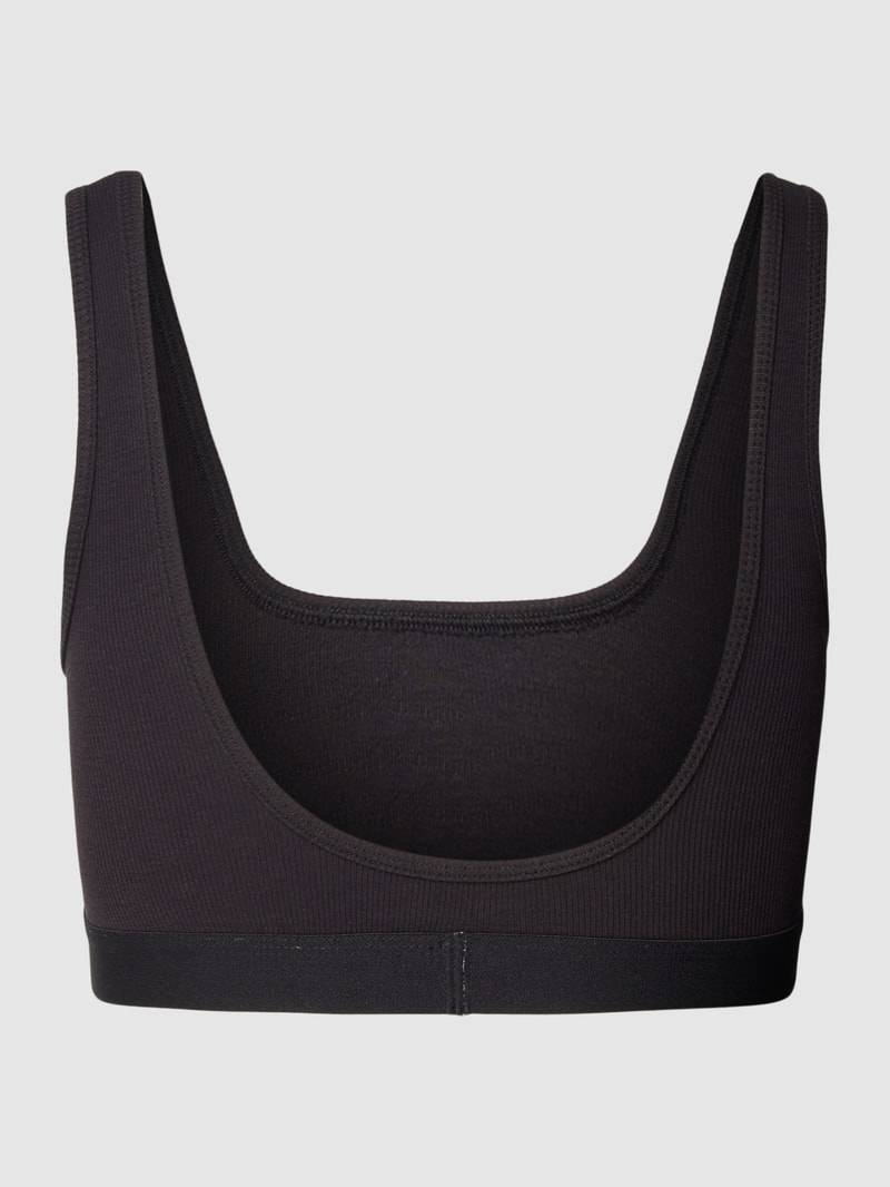Bralette mit Label-Bund in schwarz