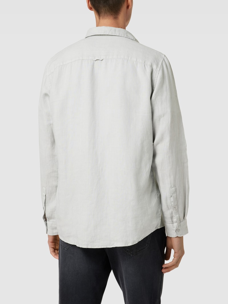 Freizeithemd mit Label-Stitching in hellgrau