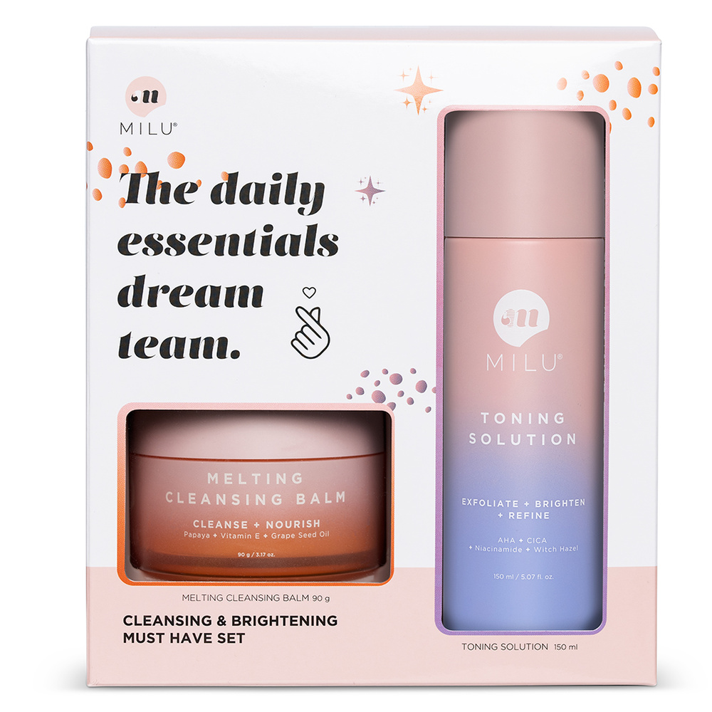milu The daily essentials dream team. Ensemble de nettoyage et d'éclaircissement - Édition Limitée