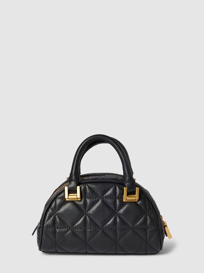 Bowling Bag mit Label-Details Modell 'MILDRED' in schwarz