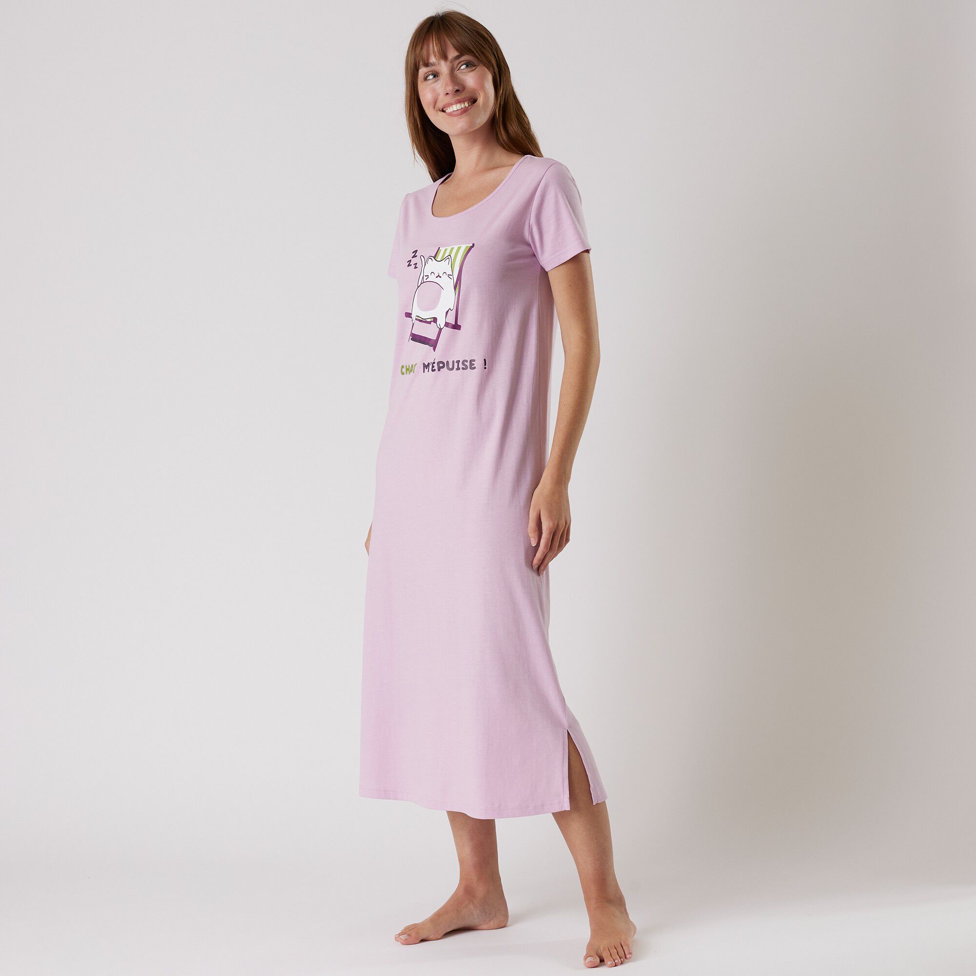 Chemise de nuit longue manches courtes – imprimé 