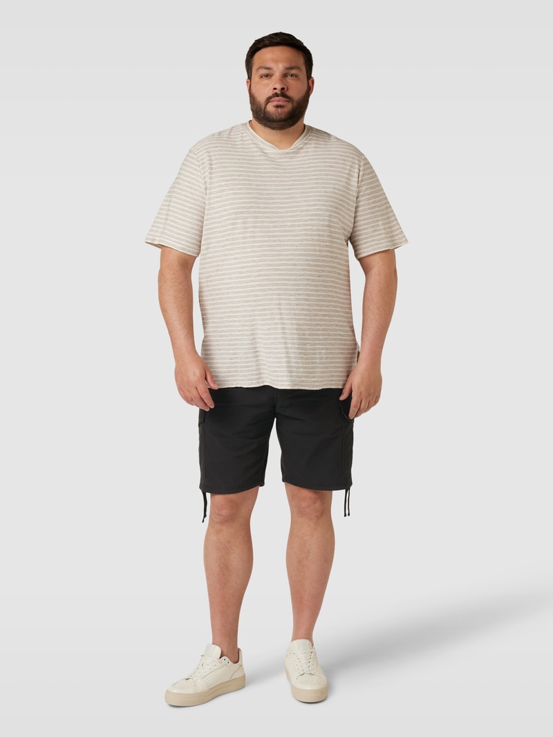 PLUS SIZE Cargoshorts mit Tunnelzug Modell 'MARLEY' in schwarz