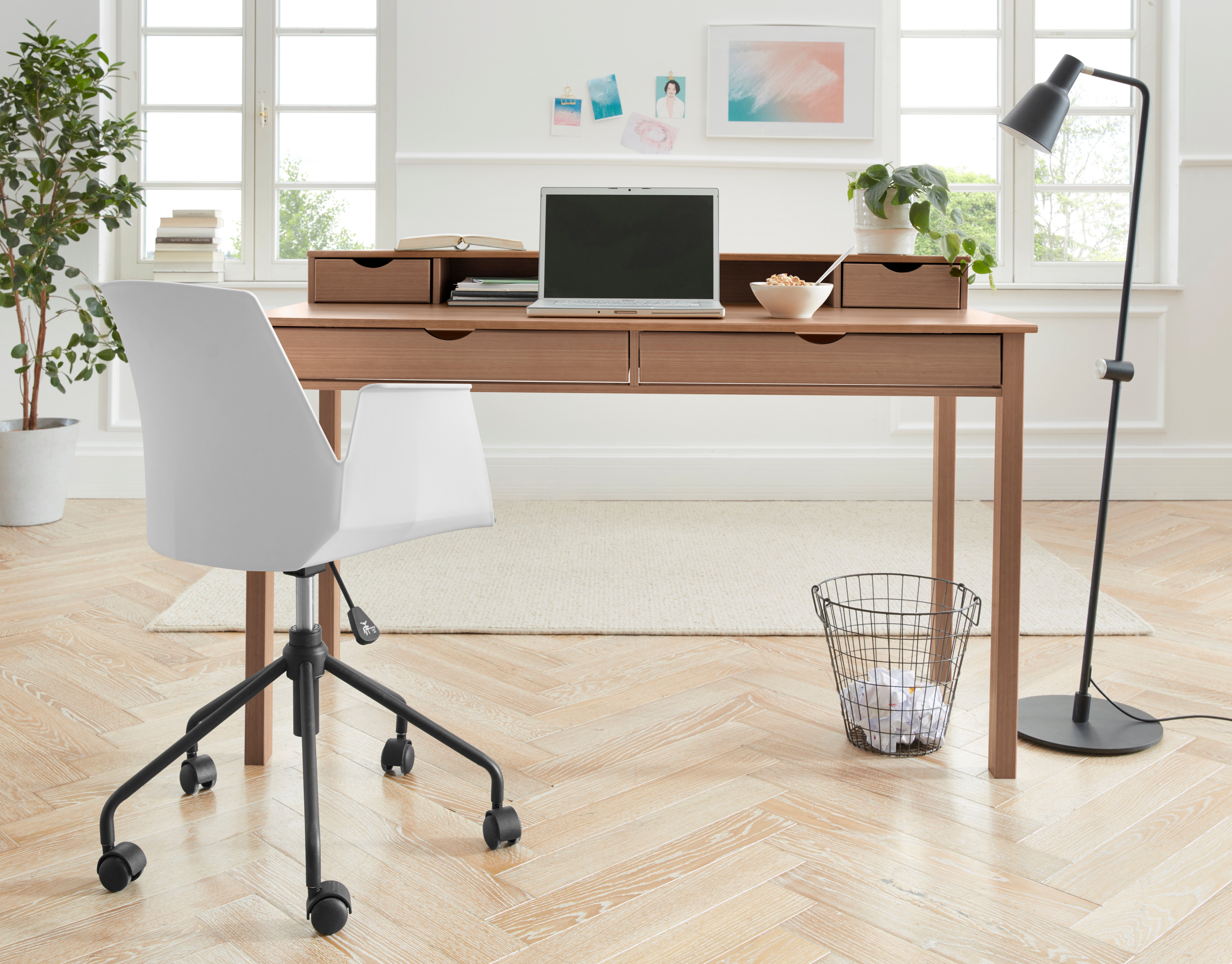 INOSIGN Schreibtisch Gava, aus massiven Kiefernholz, mit praktischen Griffmulden, Breite 140 cm