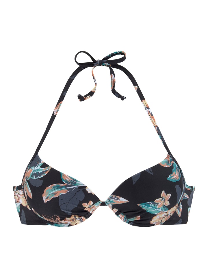 Venice Beach Push-Up-Bikini-Top in schwarz-bedruckt günstig kaufen