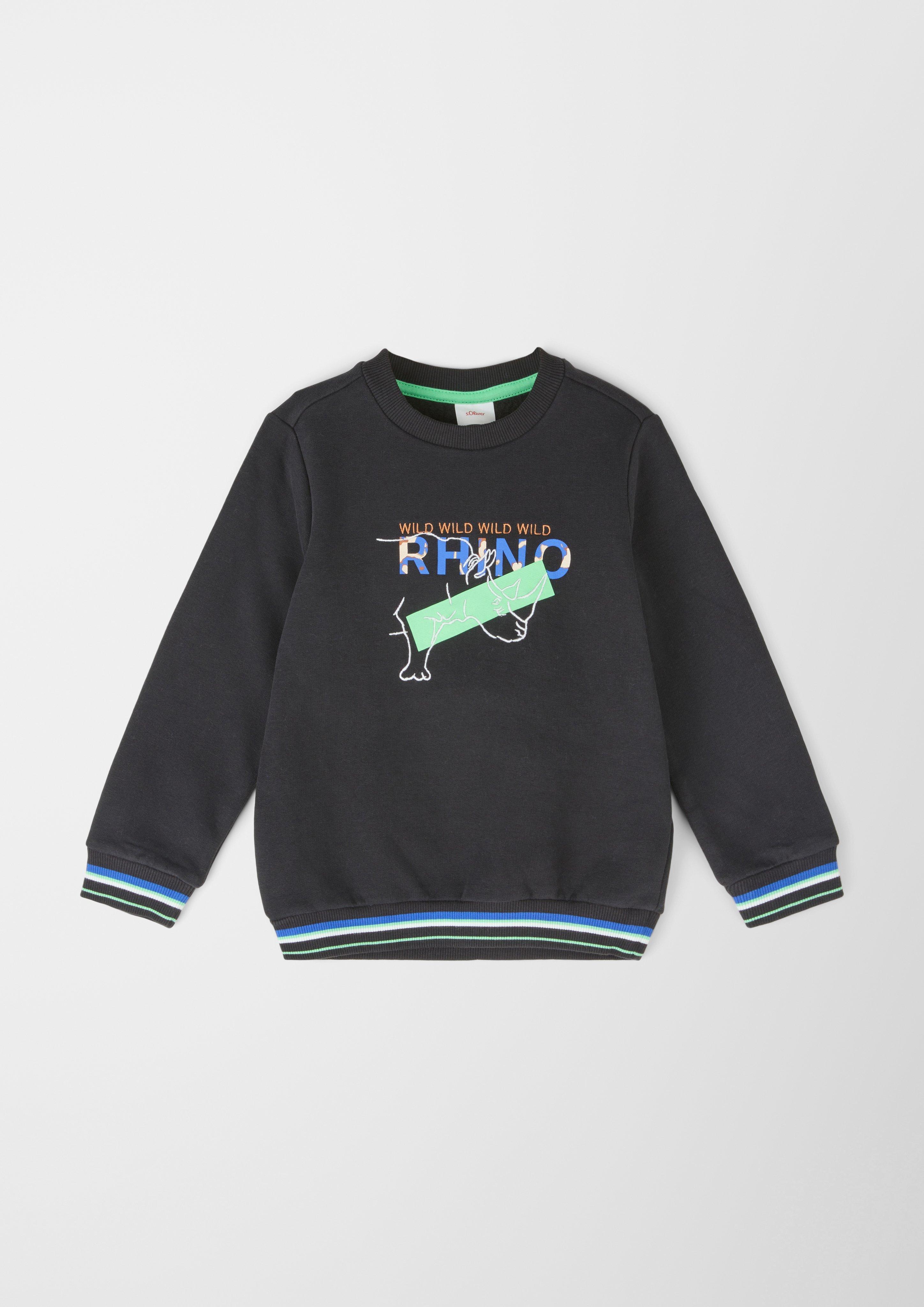 Sweatshirt mit Stickerei und Print  2122970-9999