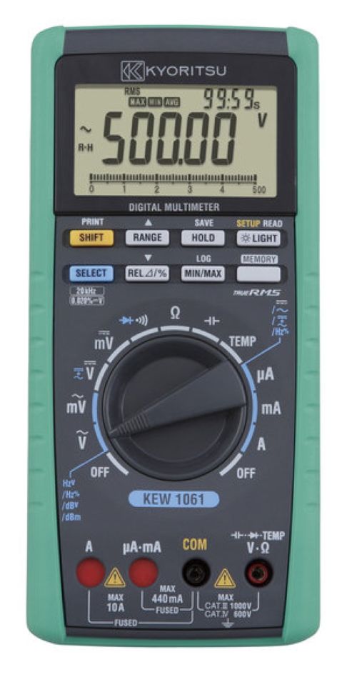 Kyoritsu 010610001B Digitales TRMS-Multimeter, inkl. Protokollierungsfunktion