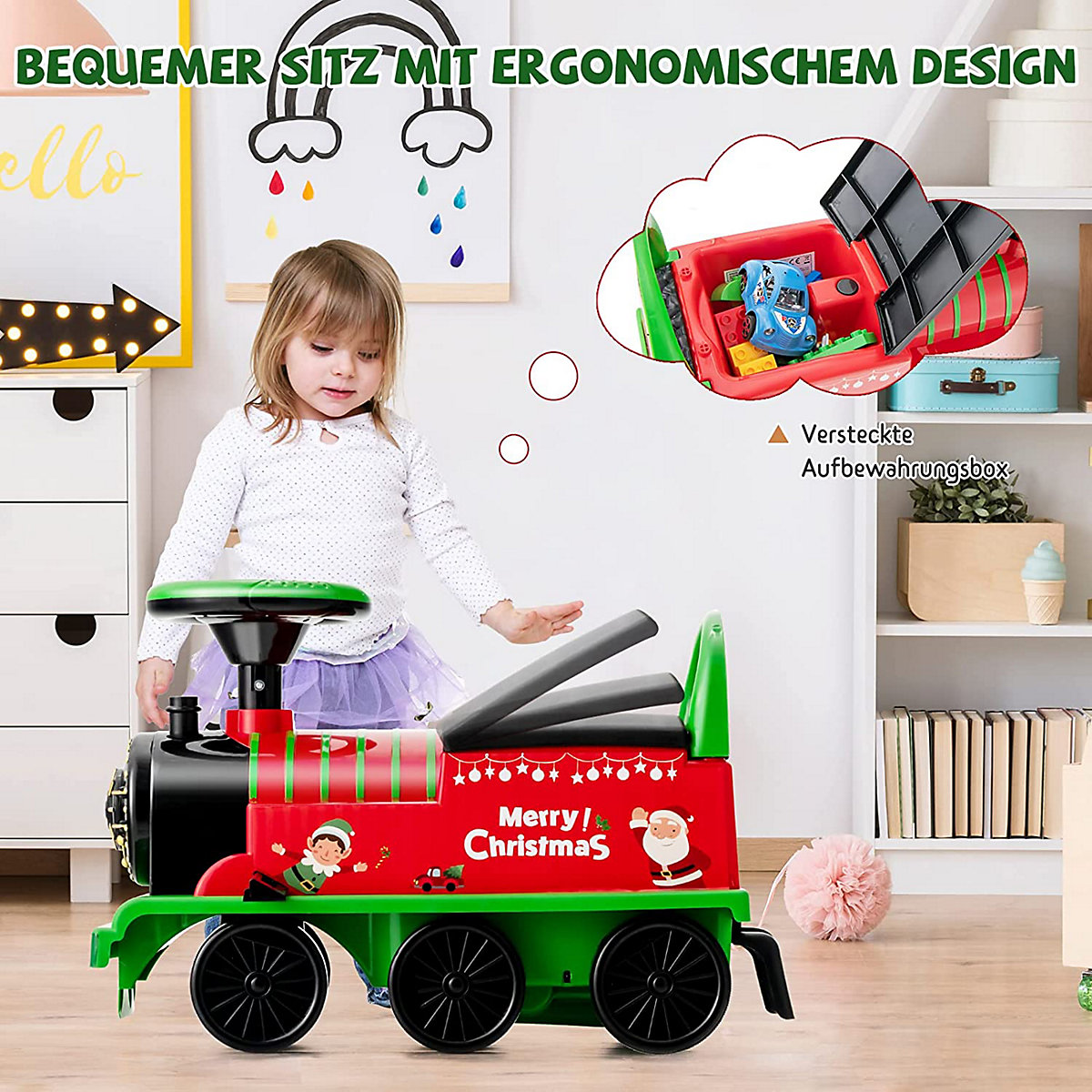 6V Elektroauto Zug mit Schienen mit Musik & Lichter