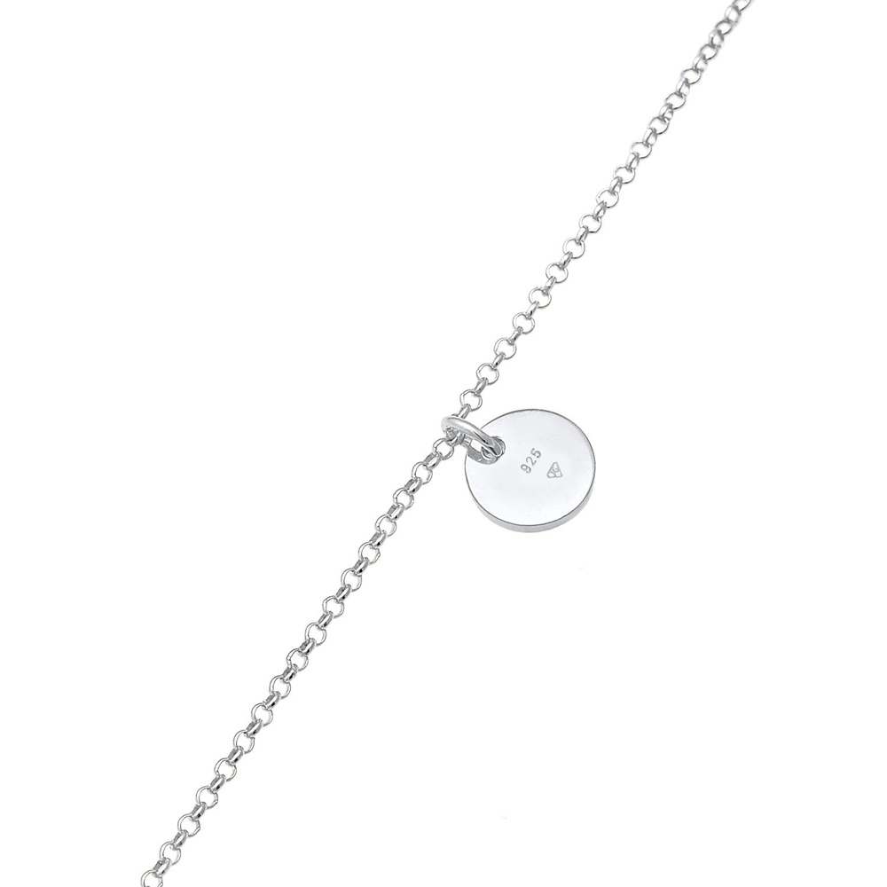 Elli Elli Bracelet Femme plaquette ronde Coin Basic ajustable en argent sterling 925 p Bracelet