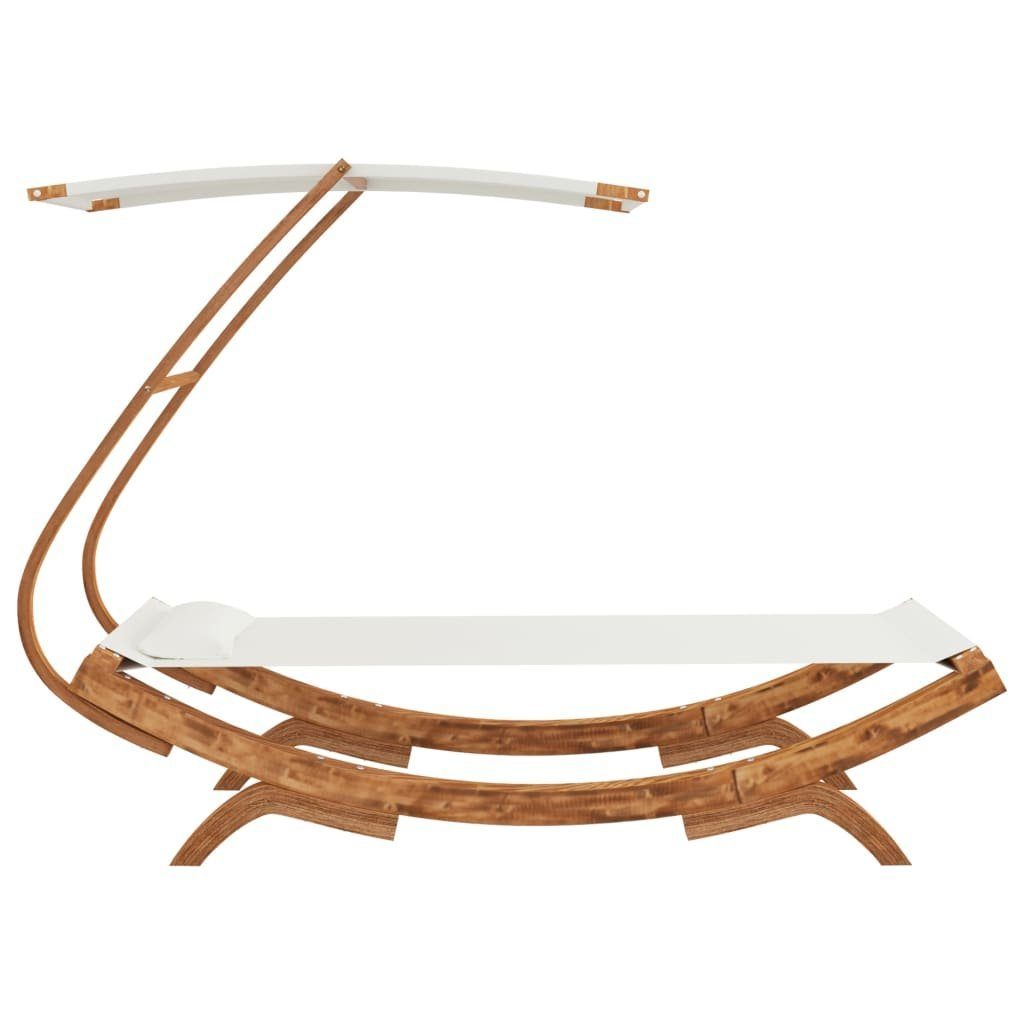 vidaXL Hängematte Hängematte mit Dach 100x198x150 cm Bugholz Massiv Creme