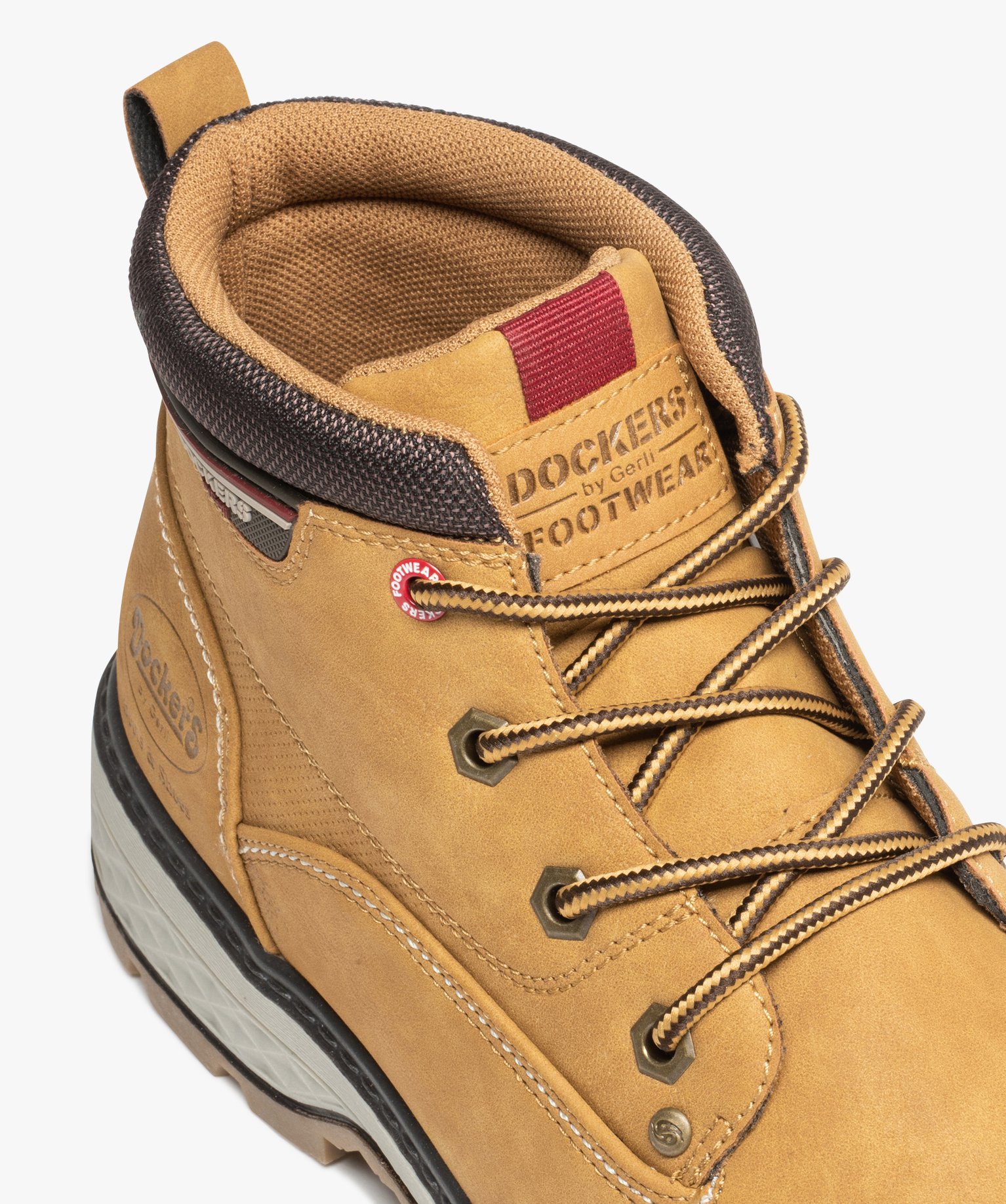 Boots homme à semelle crantée et à lacets bicolores - Doc... camel | GEMO