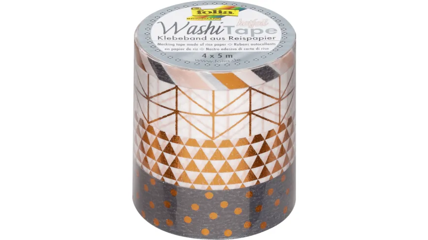 folia Washi-Tape 4er Set HOTFOIL KUPFER 20 m