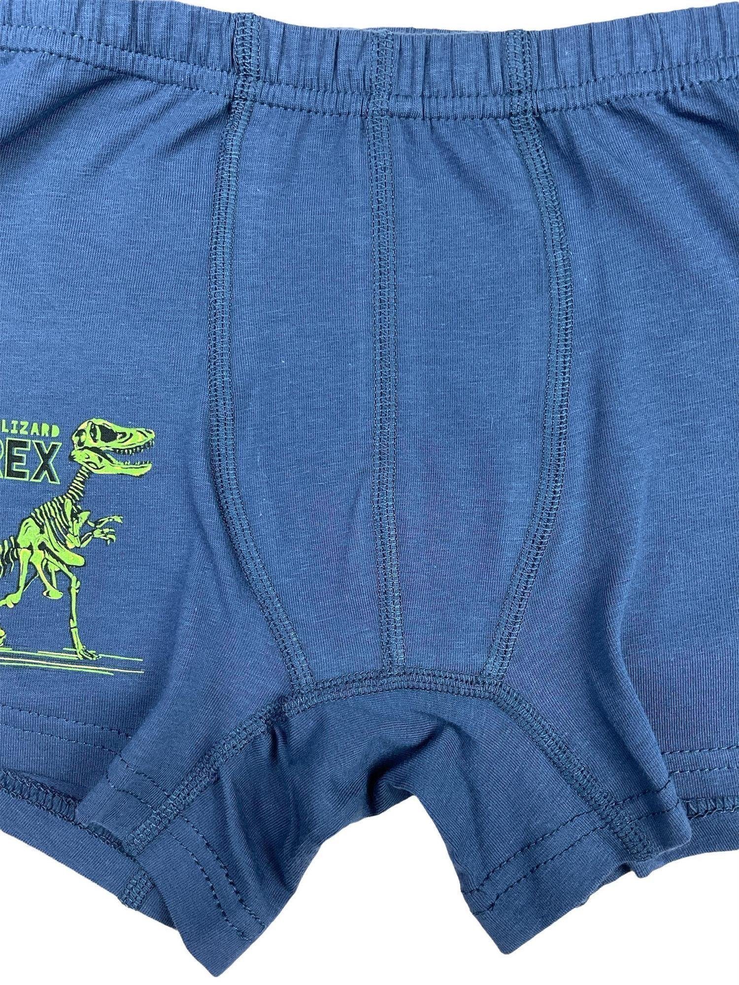LOREZA Boxershorts 5 Jungen Boxershorts Unterhosen aus Baumwolle Unterwäsche - T-Rex (Spar-Packung, 5-St)