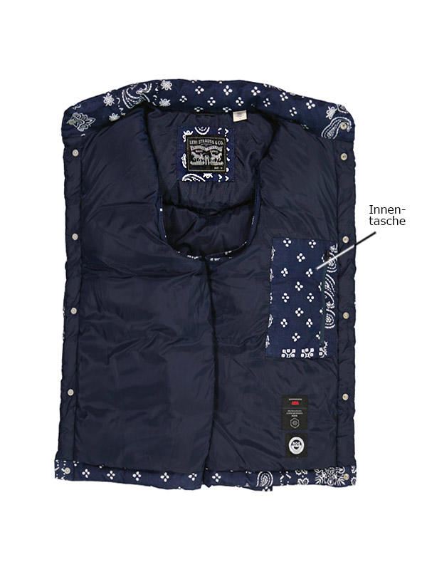 Levi's®, Daunenweste, Baumwolle, indigo gemustert