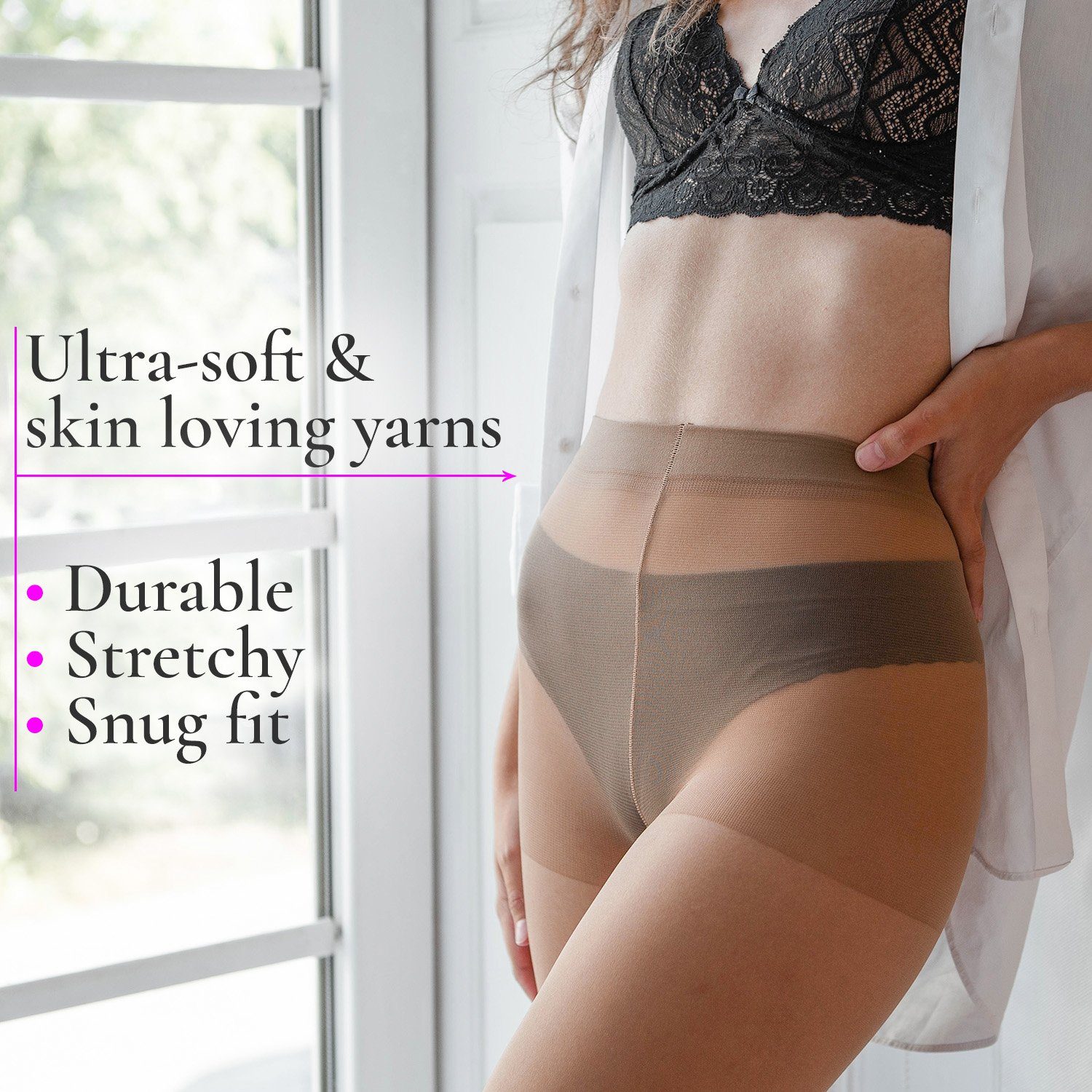 BANANALU Feinstrumpfhose fein elastisch seiden Strumpfhose Damen mit Höschenteil 20 DEN (1 St)