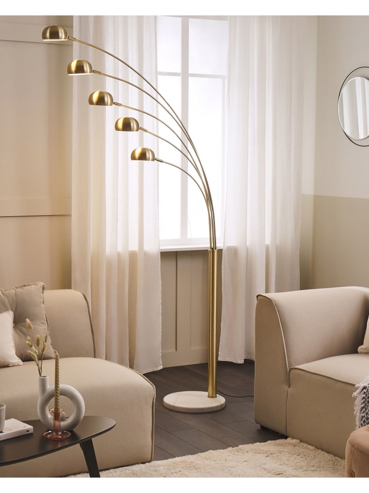 Beliani Stehleuchten FLINDERS in Gold - (W) 100 x (H) 212 x (L) 100 cm günstig kaufen onesize
