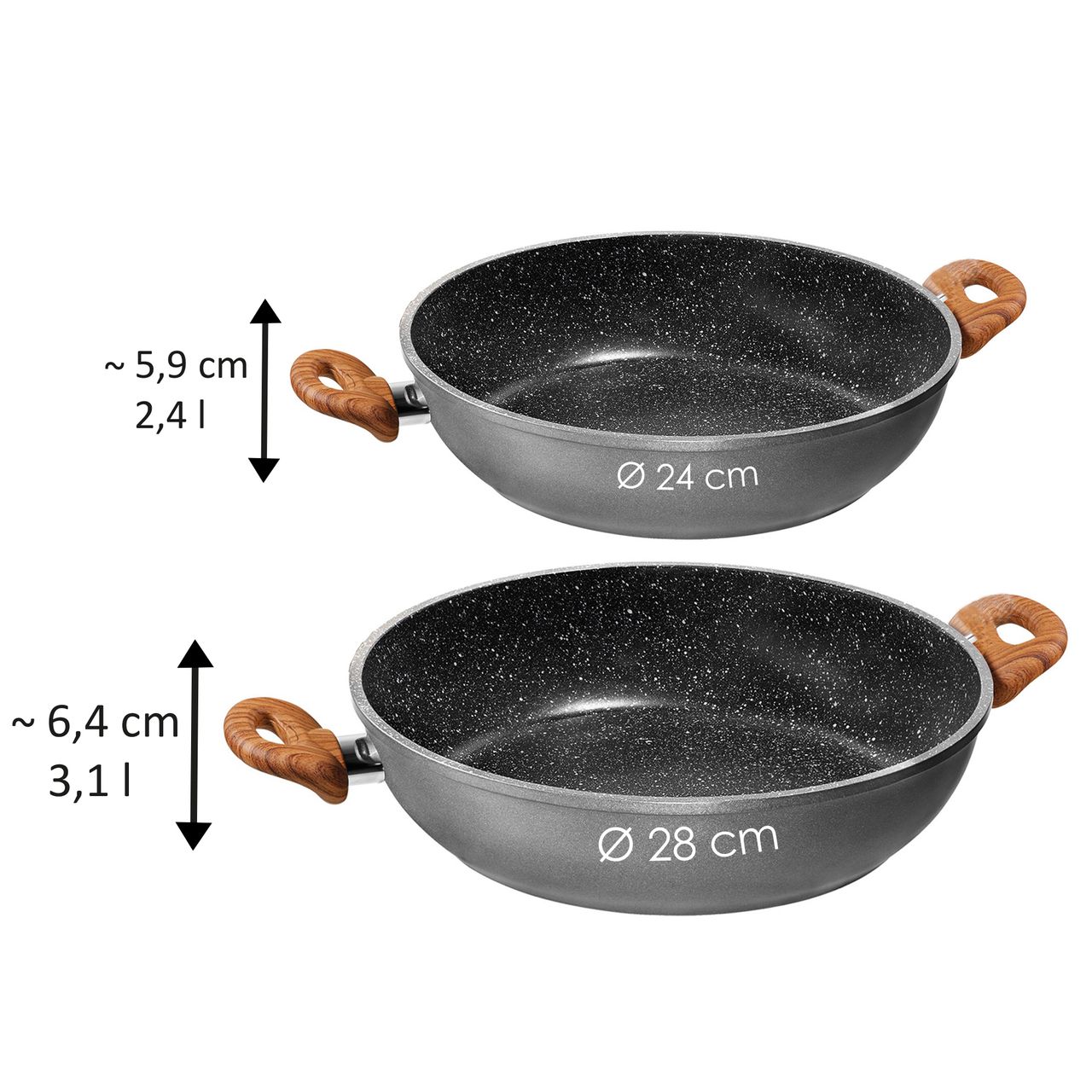 STONELINE® Back to Nature Servierpfanne 24 cm, Made in Germany