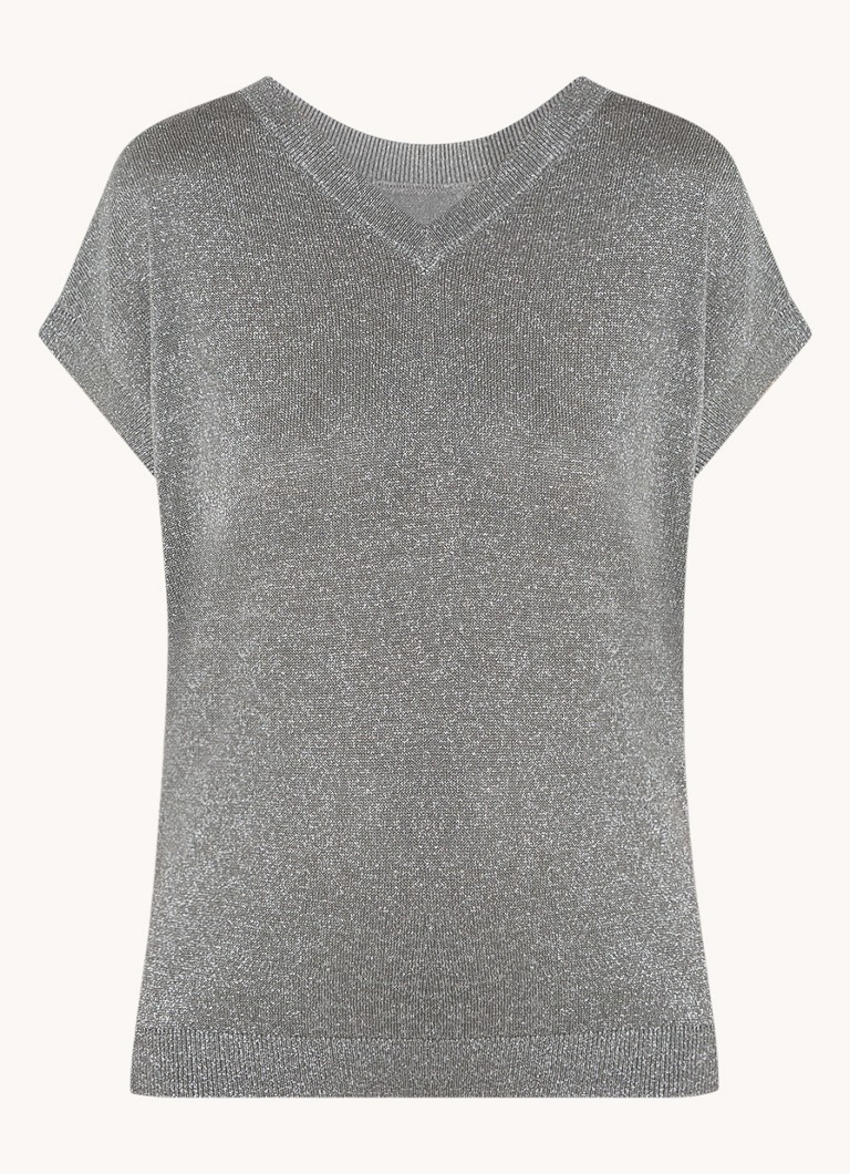 Beaumont Dion top with lurex and V-neck