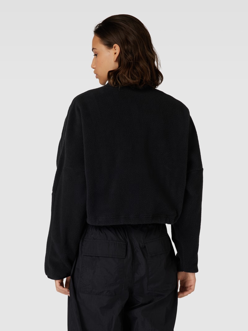 Sweatshirt mit kurzem Reißverschluss in schwarz