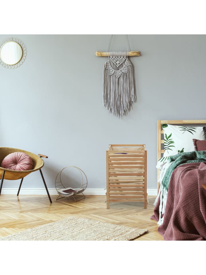 relaxdays Wäschekorb in Natur/ Beige - (B)43 x (H)63,5 x (T)43 cm günstig kaufen onesize
