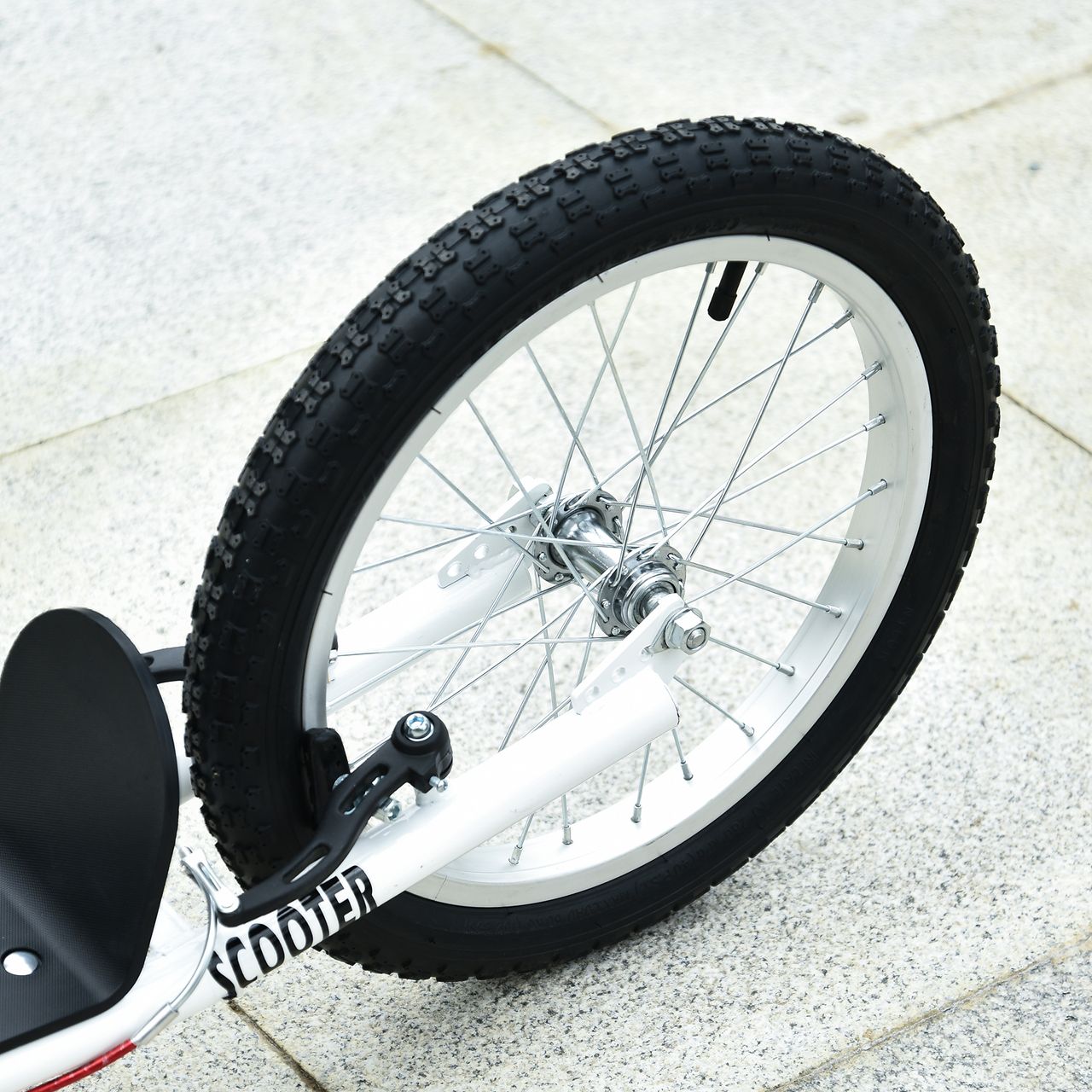 HOMCOM Tretroller Kinderroller Scooter Cityroller Luftreifen verstellbar Weiß