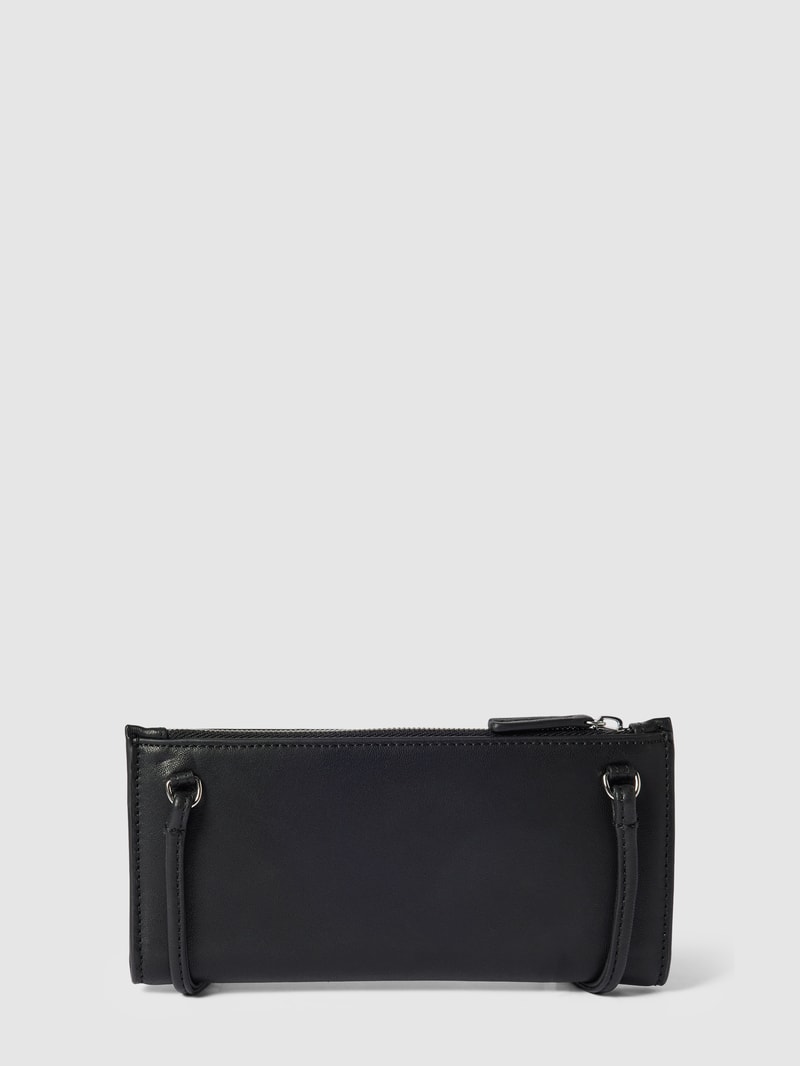 Portemonnaie mit Label-Detail Modell 'JORIA' in schwarz