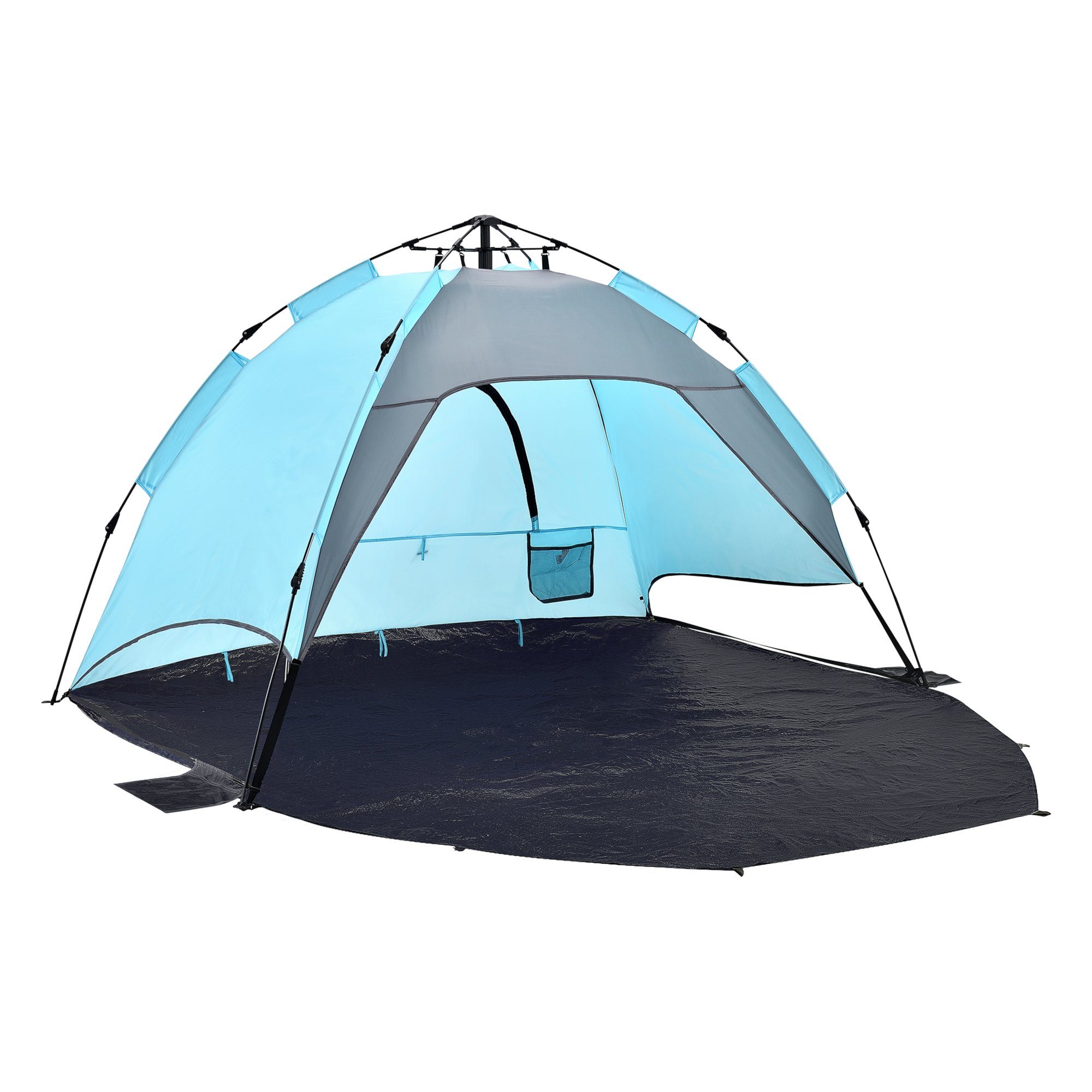 pro.tec Strandmuschel, Personen: 2, Mullsjö Pop Up Strandzelt 215x135x140cm Polyester Hellblau