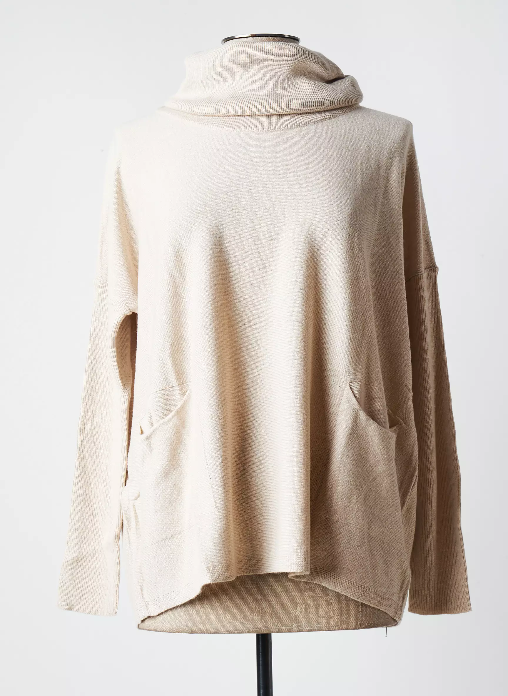 Blanc Boheme Cols Roules Femme couleur beige