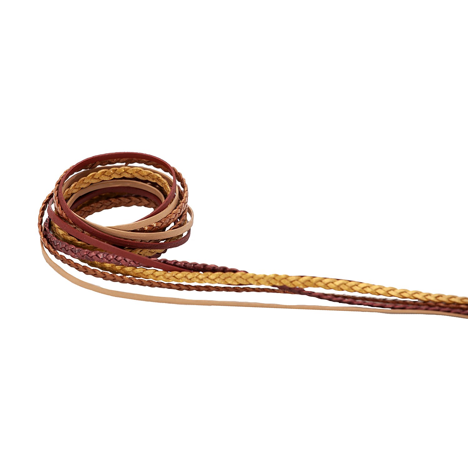 Lederbänder-Mix, bordeaux, 2–3 mm
