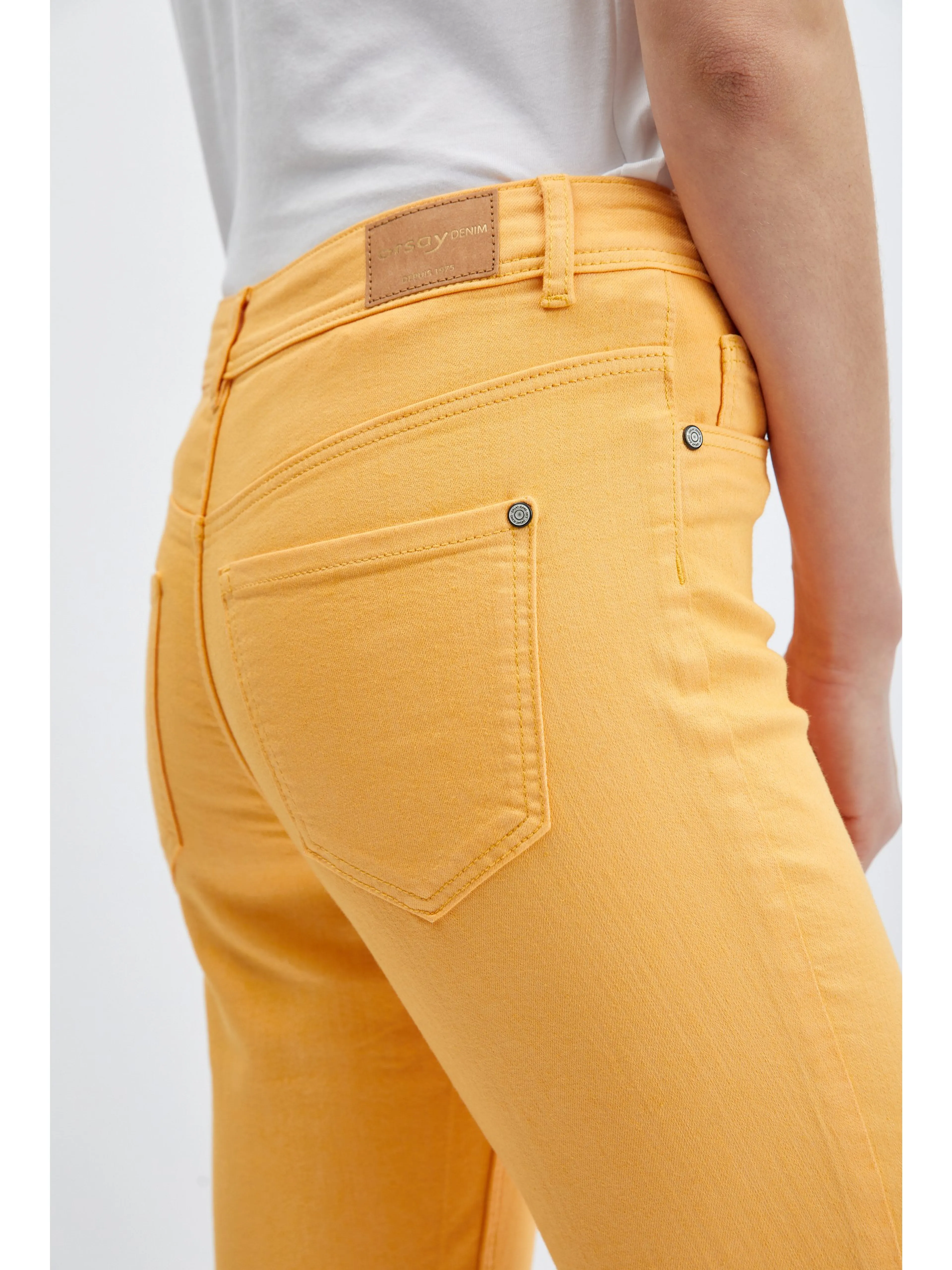 Orangefarbene Damen-Cropped Skinny Fit Jeans ORSAY