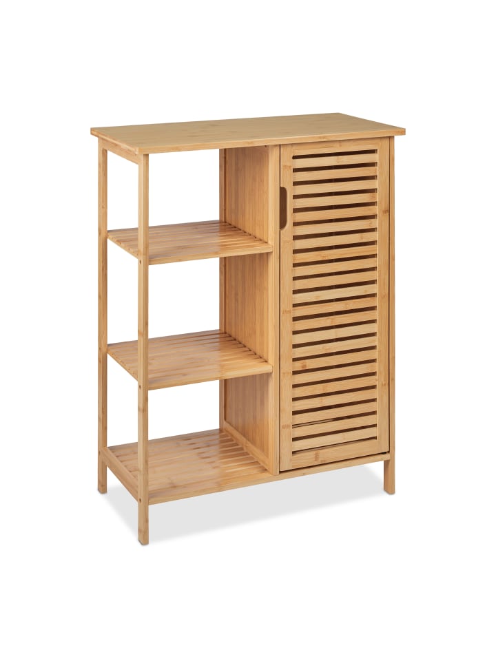 relaxdays Badschrank in Natur - (B)67 x (H)87,5 x (T)33 cm günstig kaufen onesize