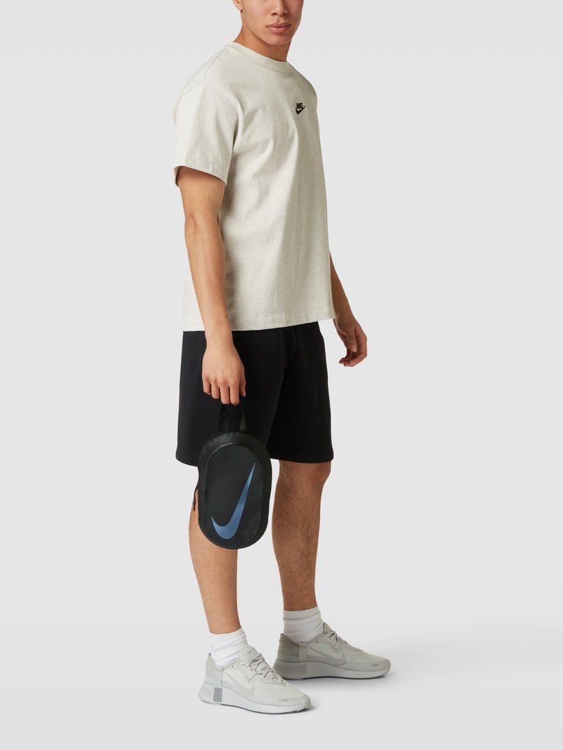Kulturtasche mit Label-Print in schwarz