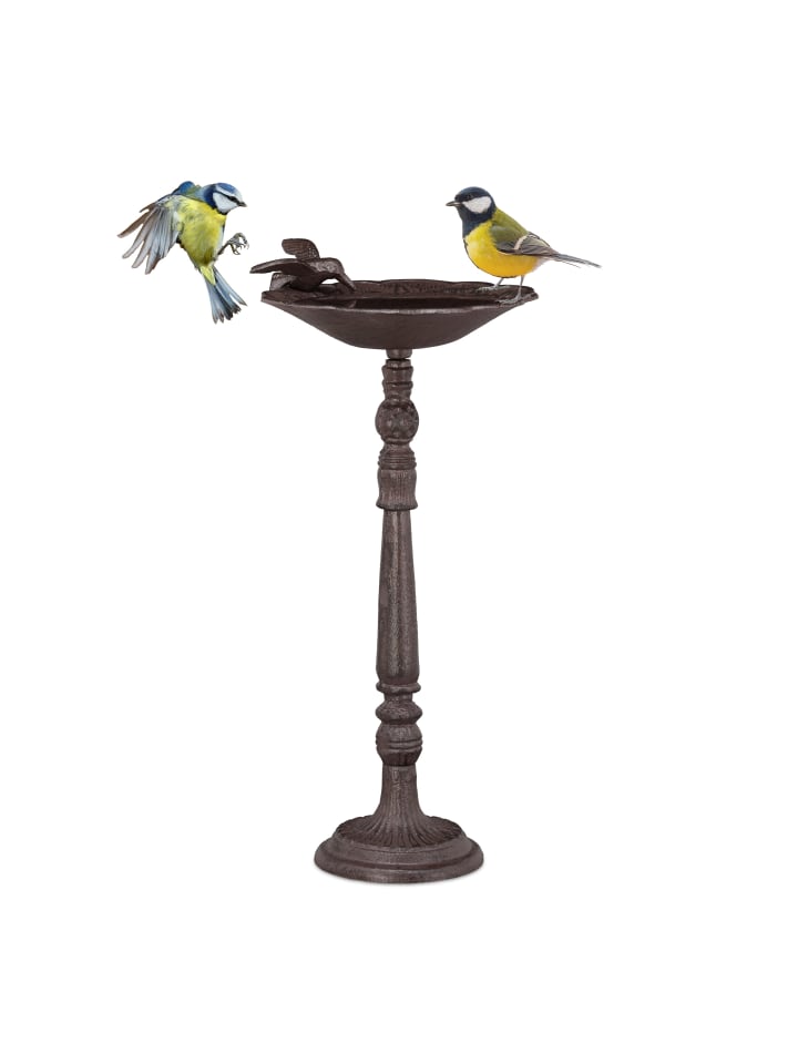 relaxdays Vogeltränke Gartendeko in Braun günstig kaufen onesize